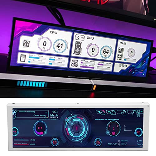 Bewinner 7.9in PC Temp Monitor, Metal Case IPS USB Mini Screen, for AIDA64 PC CPU RAM Data Monitor PC Sensor Panel Display Temperature Monitor