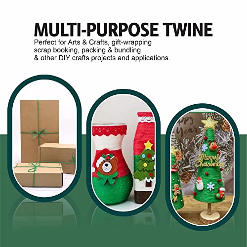Jute Twine Heavy Duty Natural Garden String For Bakers Craft Cord For Crafting Binding Webbing Wrapping Packing Floristry Reel Baler Roll Horticu