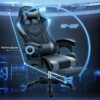 FMXQYH Ergonomic Racing Gaming Chair, Office Desk Chair Adjustable Height Recliner with Wheels, Headrest, Lumbar Support Retractable Footrest Hom