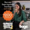 Sage the Barista Pro Espresso Machine, Bean to Cup Coffee Machine with Milk Frother, SES878BTR - Black Truffle