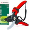 AlpineReach Bypass Secateurs for Gardening, Plant Cutting Clippers with Sharp High Carbon Steel Blade, Ergonomic Adjustable Soft Handle for Small