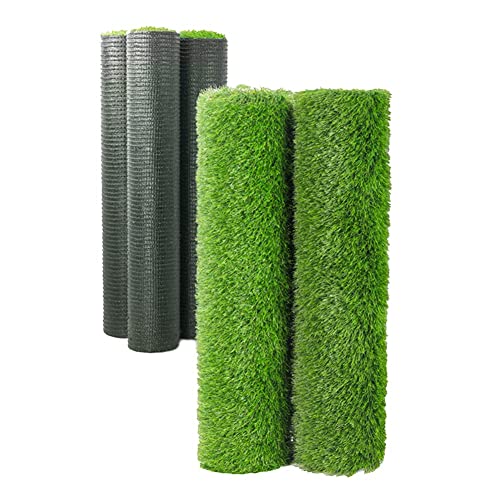 MOVKZACV Artificial Grass,Garden Synthetic Fake Grass Mat of Green High Density Natural Realistic Looking Garden Lawn,2m x 0.5m Green Astro Turf,