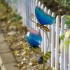 TERESA'S COLLECTIONS Garden Ornaments Outdoor for Garden Gifts, 106cm Metal Butterfly Tulip Solar Stake Lights, Waterproof Flower and Animal Sola