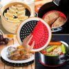 2PCS Non-Stick Air Fryer Liners 8Inch Heat Resistant Round Reusable Silicone Air Fryer Mats for Kitchen Baking Food (Black+Red)