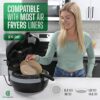 CaringCook Disposable Air Fryer Liners 120 PCS, Parchment Paper for Air Fryer Basket, Waterproof Oil Proof Air Fryer Liner, Non-Stick Air Fryer P