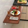 KUKIXO Wall Mounted Folding Table,Folding Wall Mounted Desk, Space Saving Fold Down Floating Desk for Study, Drop Leaf Tables for Small Spaces Of