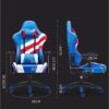XJWWW-URG Home Computer Game Chair Racing Chair Recliner Boss Office Chair, Ergonomic, PU Leather Waist Support Headrest Armrest, Adjustable Swiv