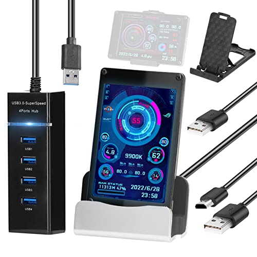 mingqian 3.5 Inch IPS LCD Monitor Display Computers Monitor CPU GPU Monitoring Sub-Screen Support Wins Linux System