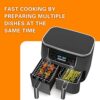 2 Pcs Air Fryer Rack, Dual Airfryer Racks Stainless Steel, Grilling Rack with 4 Skewers, Compatible with Ninja Food Dual Zone Air Fryer AF300UK A