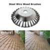 6'' Grass Trimmer Cutter Head for Garden Lawn Mower, Strimmer Wire Brush Head with Knotted Wire, Universal Solid Steel Wire Wheel for Brush Cutte