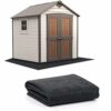 8.2 x 6 FT Outdoor Storage Shed Mat, Waterproof Storage Shed Flooring Mat, Anti-Slip Patio Furniture Floor Scratch Prevention Mat, Dustproof Outd