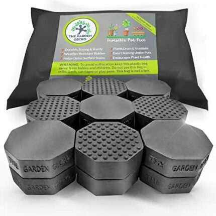 The Garden Gecko Invisible Pot feet for outdoor plant pots and flowers solid rubber pot risers with enhanced non-slip surface grip | 20 PACK | OC