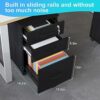 3 Drawer Wood Mobile File Cabinet with 1 Lock, Under Desk File Cabinet with 5 Wheels, Rolling Filing Cabinet for Home Office, Filing Cabinet Orga