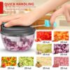 ZIERIPY Multi-Function Manual Food Chopper,Manual Food Processor Vegetable Chopper, Portable Hand Pull String Garlic Mincer Onion Cutter for Onio