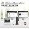WAVLINK USB 3.0 / USB C Universal Dual Display Docking Station Support HDMI and DVI/VGA/HDMI with 6 USB Ports,Gigabit Ethernet and Audio Jack for