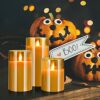 YMing LED Flameless Candles, Real Wax Moving Effect Flickering Glass Candles Set, Pillar Battery Operated Candles with Timer Remote,4" 5" 6" Pack