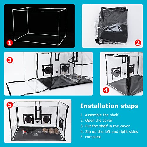 MCCKLE Large Still Air Box Mushroom Mycology Fume Hood Propagation StationsGrow Kit Mushroom Grow Bags (31.5 * 20.5 * 20.5inch) Monotub Kit Mushr
