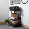 HAIRIESIS 3 Tier Printer Stand with Wheels Printer Desk, Multipurpose Office and Home Storage Rack, Removable and Fixed Printer Stand for Fax Mac