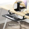 WANGFENG Adjustable Keyboard Tray - Ergonomic Under Desk Computer Keyboard & Mouse Platform Tray C- Clamp On Computer Drawer Extender for Home or
