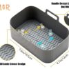 Silicone air Fryer Liners, 2 Pack Reusable, Suitable for The Ninja Dual AF 300UK, Oven and Microwave. Can be Used with The Ninja Dual AF 400UK an