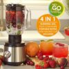 Salter EK4294 4 in 1 Juice and Blender, Multifunctional Juicer/Grinder, 400 W, 2 Speed Settings, For Healthy Protein Smoothies, Juices, Veg, Fres