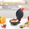 Candora Home Mini Waffle Maker Machine for Individual Waffles, Paninis, Hash Browns