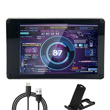 Goshyda PC CPU Data Monitor, 3.5 Inch IPS USB Mini Screen Computer Sensor Panel Display Temperature Monitor for AIDA64 PC CPU RAM Data Monitor, f