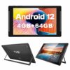10.1 inch Tablet,Android 12 Tablets with Stand, 4GB RAM 64GB ROM (512GB Expandable Storage), 6000mAh Battery, HD IPS Screen, 2MP Front+8MP Rear C
