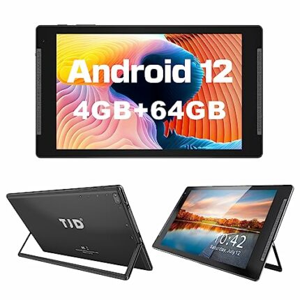 10.1 inch Tablet,Android 12 Tablets with Stand, 4GB RAM 64GB ROM (512GB Expandable Storage), 6000mAh Battery, HD IPS Screen, 2MP Front+8MP Rear C
