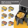 4Pcs Air Fryer Silicone Liners for Ninja Dual Air Fryer, Non-Stick Air Fryer Basket Accessories for Ninja DZ201/ DZ401 8-10 QT, Reusable Silicone