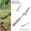 Zhongtou Dandelion Removal Tool Hand Weed Puller Root Remover Weeder Tool Long Handle Stainless Steel Patio Weed Remover Tool for Grass Block Pav