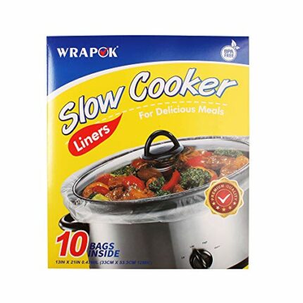 WRAPOK Slow Cooker Liners Kitchen Disposable Cooking Bags BPA Free for Oval or Round Pot, Large Size 13 x 21 Inch, Fits 3 to 8.5 Quarts - 1 Pack