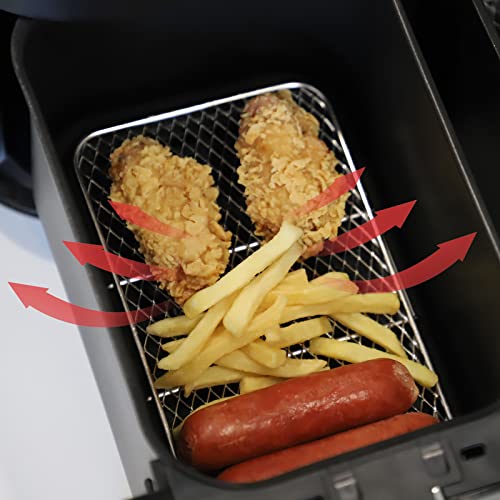 CUTIECLUB 304 Stainless Steel Air Fryer Rack for Ninja Foodi AF300UK, AF400UK & 7.6L-9.5L or Larger Dual Air fryer, Stackable Dehydrator Toast Ov