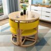 KUKIXO 80cm Small Round Business Negotiation Reception Tables and Chairs CombinationOffice Hotel Picnic Tables Garden Furniture Combination Sets