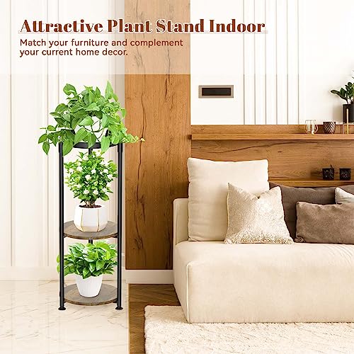 JC-Houser 3 Tier Tall Plant Stands Indoor, 35 Inch Metal Corner Plant Shelf, Modern Flower Pot Stand Holder Planter Display Rack for Living Room