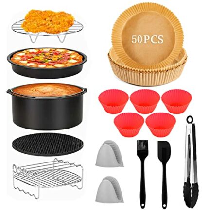 Air Fryer Accessories 7.8 Inch, 11PCS General Air Fryers Accessory Set Compatiable for Cosori 、Tower、 Ninja Deep Basket Airfryer, Fit All of Bran