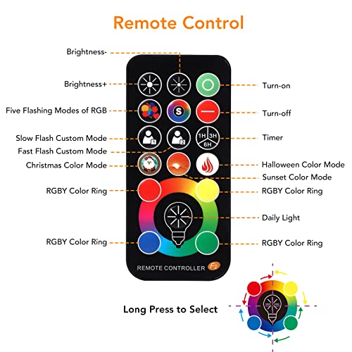 LED Flood Lights Outdoor 40W - RGB Flood Lights 400W Equivalent, 4400 LM Flood Lights 3000K Warm White- 256 Colors-Timer-Remote- 5 Modes,IP66 Wat