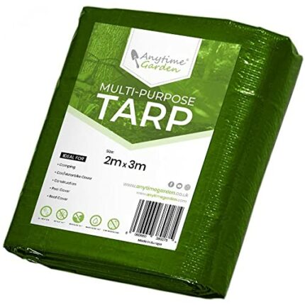 Tarpaulin Waterproof Heavy Duty - Large Green Tarpaulin with Eyelets 2x3 Plastic Sheeting Heavy Duty. Covers for Garden Furniture, Ground Sheets,