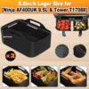VRINO Air Fryer Accessories,Set of 8 for 【Ninja AF400UK 9.5L】 Tower T17088-8.8in Larger Size-Premium Silicone Air Fry Liners,ninja Dual Air Fryer