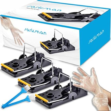 sarkman Rat Traps Indoors & Outdoors 3 x Extra Large Set - 20 Pair Glove BONUS & Professional Rodent Trap. Effective for Garden & Houses. Super S