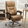 YT.JYUERI Relax Comfortably Safe Ergonomic Executive Office Chair, Cowhide High-Back Desk Chair with Big and Tall Backrest and Cushion, Swivel Ch