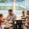 Air Fryer with 2 Baskets 7.6L, JOYAMI Dual Basket AirFryer with Sync-Finish Function, Nonstick and Dishwasher Safe, 6-in-1 Airfryer for Air Fry,