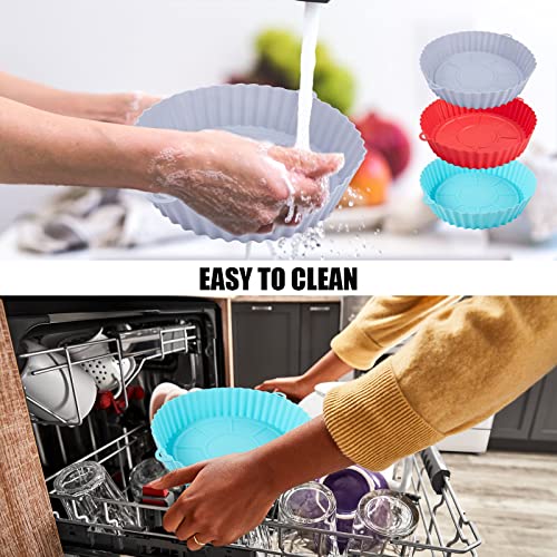 Silicone Air Fryer Liners, 3Pcs Air Fryer Liners Reusable Air Fryer Accessories Silicone Airfryer Liners Air Fryer Silicone Liner for Ninja Air F