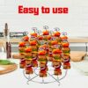 YOYIAG Stainless Steel Skewer Stand: 15 Pin Rotisserie Steamer Multi Pin Grill, Accessories Grill, Skewer Stand with Air Fryer Silicone Pot, with
