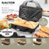 Salter EK2143 3-in-1 Snack Maker - Deep Fill Waffle Iron, Sandwich Panini Press & Toastie Maker, Interchangeable Non-Stick Plates, 900W, Indicato