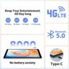 TOSCiDO Android 13 Tablet 10 Inch, 8Core 2.0Ghz,WiFi+4G LTE/SIM, 15GB RAM+64GB ROM+1TB SD Expand,1920 * 1200 FHD,13MP Dual Camera, 8000mAh,BT 5.0