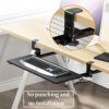 WANGFENG Desk-Clamp Keyboard Tray, Desk Extender Easy to Install on Any Work Surface, Sturdy Metal Clamp Easy to Assemble for Home or Office