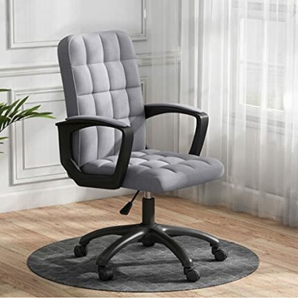 QUANJJ Computer Chair Home Furniture Gaming Chair Office Footrest Simplicity Relaxing Office Chairs PU Fabric Computer Armchair (Color : Gray)