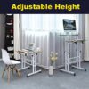 AIZ Mobile Standing Desk, Adjustable Computer Desk Rolling Laptop Cart on Wheels Home Office Computer Workstation, Portable Laptop Stand for Smal