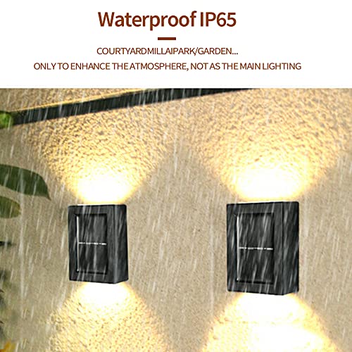 Febelle Solar Wall Lamps Up and Down Solar Wall Light Waterproof Solar Powered Front Door Light Outdoor LED Step Lights for Garden, Courtyard, Pa